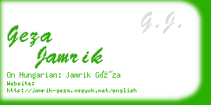 geza jamrik business card